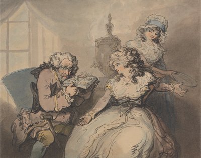 A Pawnbroker with His Client by Thomas Rowlandson